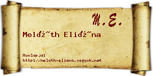 Meláth Eliána névjegykártya